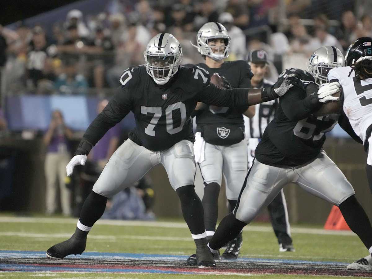 Raiders rookie Alex Leatherwood struggling to live up to draft position -  Las Vegas Sun News