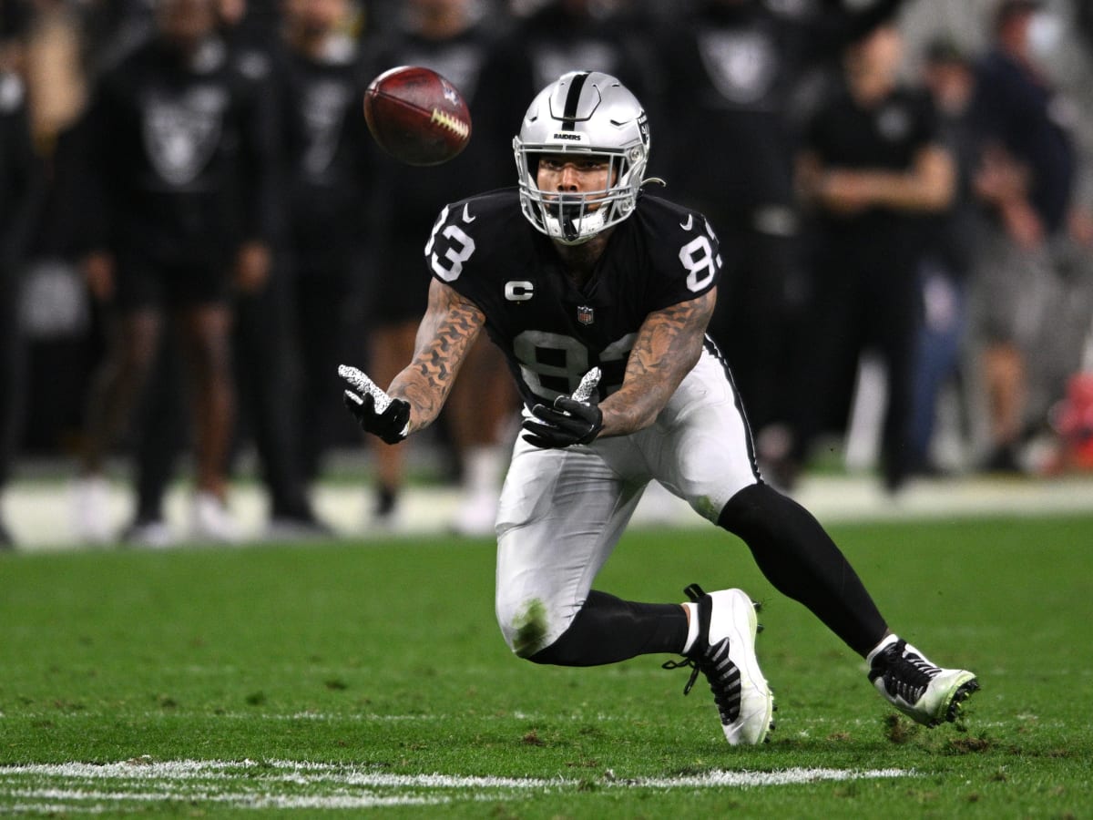 Darren Waller Touchdown Celebration Las Vegas Raiders Autographed 8 x 10  Framed Football Photo