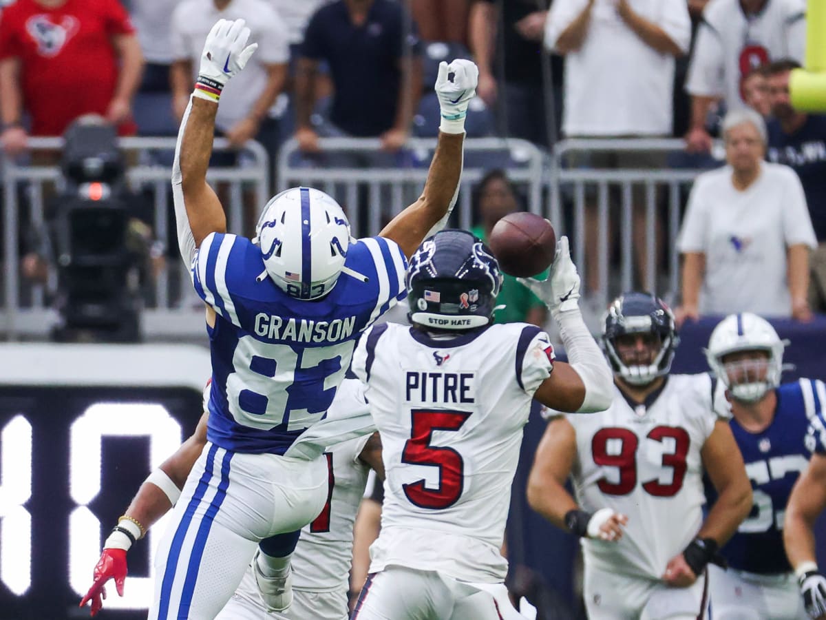 Houston Texans cornerback Jalen Pitre looks on during the NFL