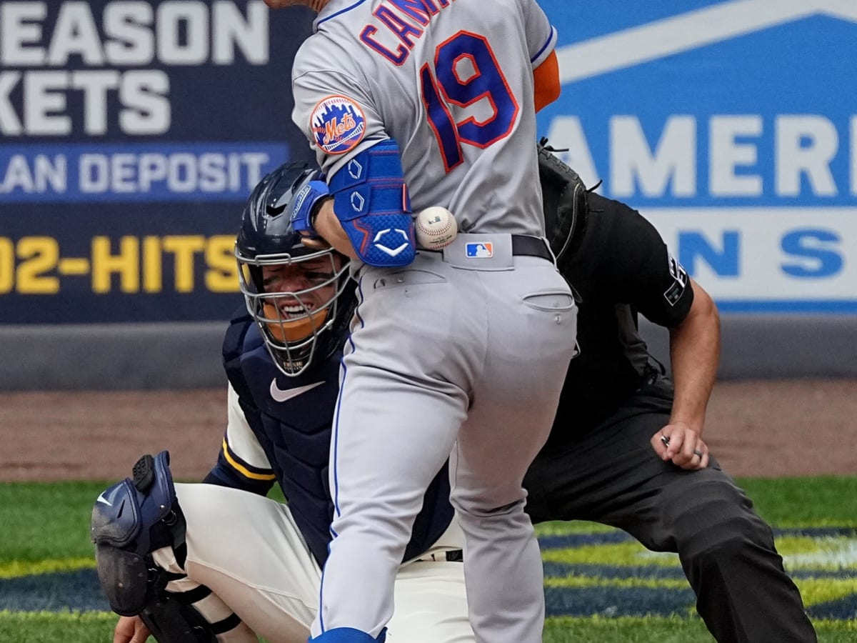 New York Mets fans chuckle as hit-by-pitch king Mark Canha plunked in  intrasquad game: Dude can't catch a break even when he's playing his own  team