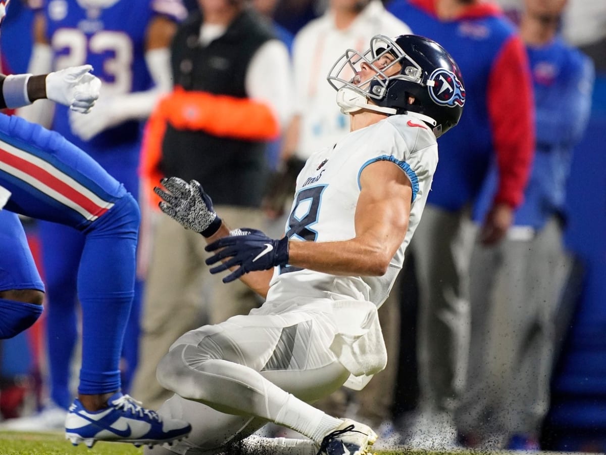 Tennessee Titans wide receiver Kyle Philips (18) watches his team