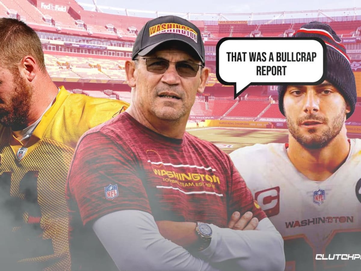 Bullcrap Report' of QB Jimmy Garoppolo Trade? 3 Reasons Behind Ron Rivera  Truth - Sports Illustrated Washington Football News, Analysis and More