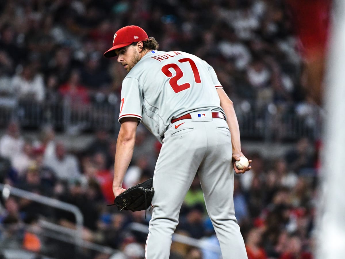 Was Aaron Nola struggling to make it through his outing on the mound?