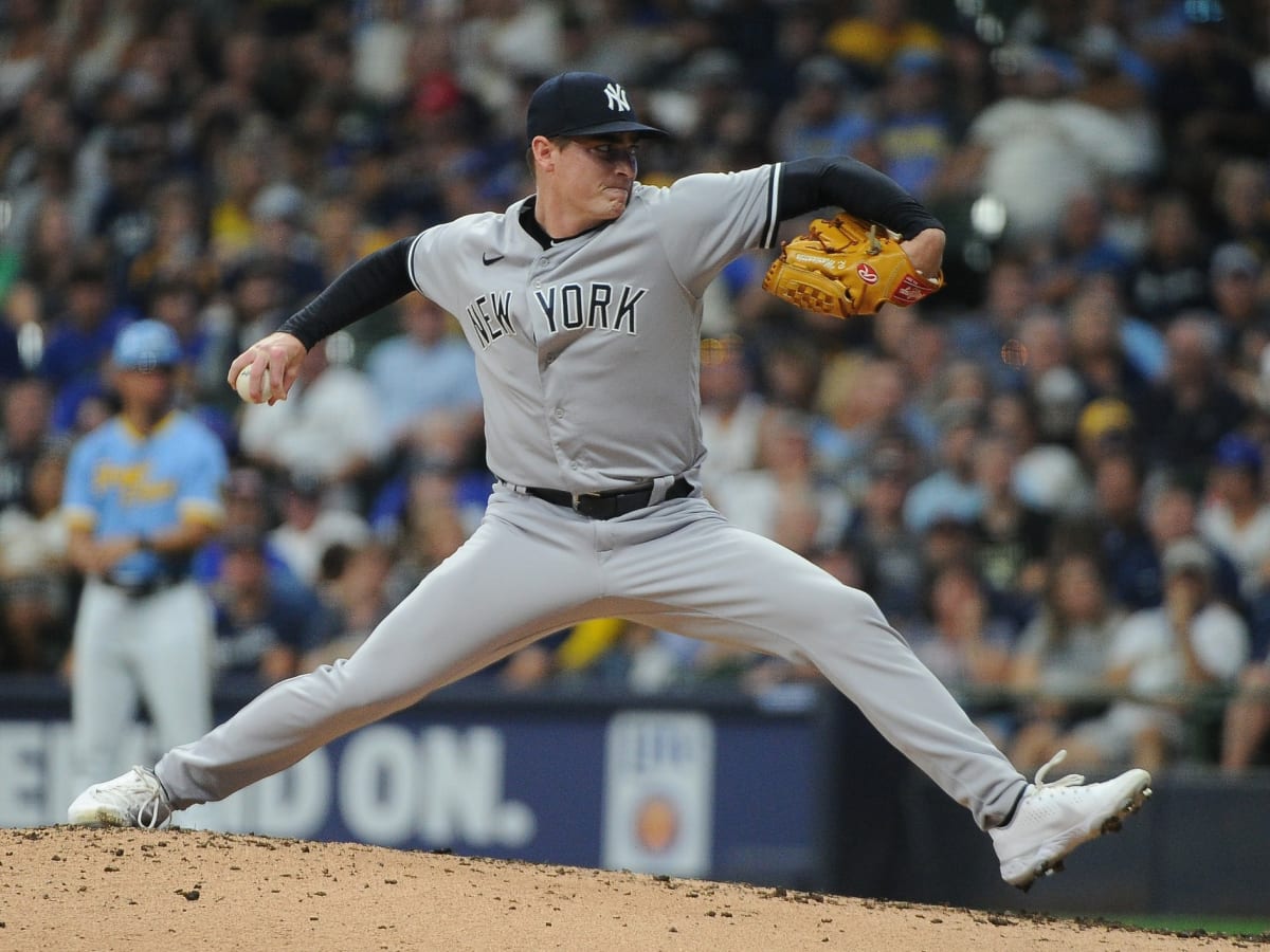 New York Yankees' Ron Marinaccio pitches during the seventh inning in the  second baseball game of a doubleheader against the Chicago White Sox,  Thursday, June 8, 2023, in New York. (AP Photo/Frank