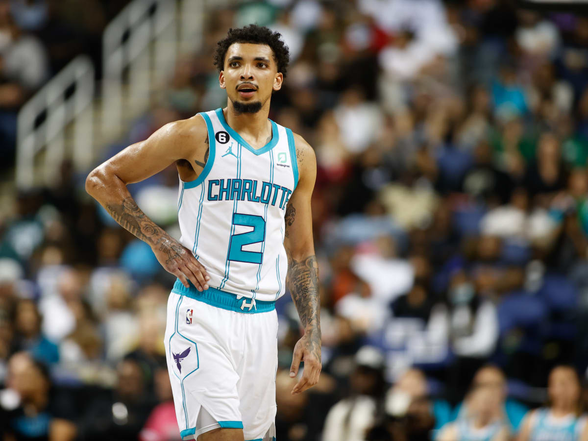 James Bouknight of the Charlotte Hornets looks on against the San News  Photo - Getty Images