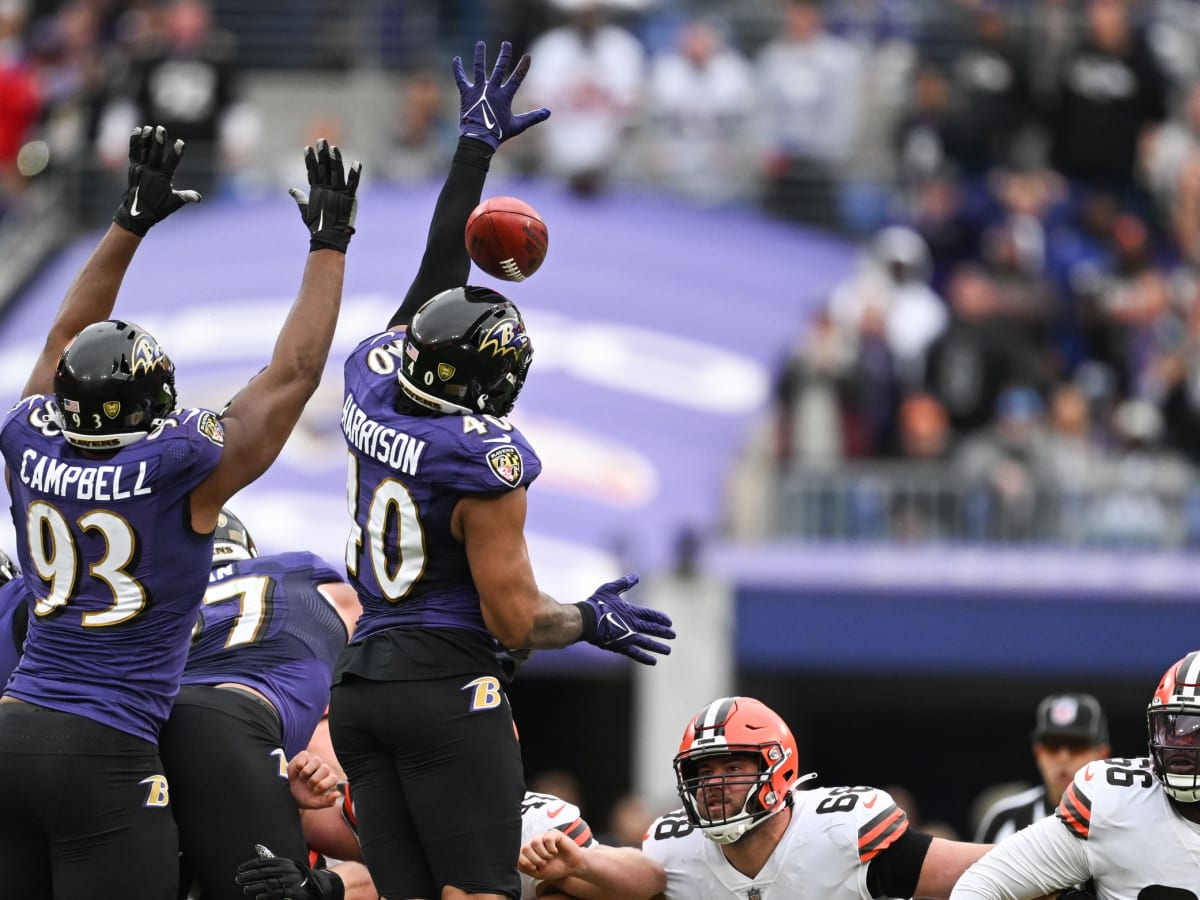 Cleveland Browns defensive end Takkarist McKinley (55) runs after the ball  during an NFL football game against the Baltimore Ravens, Sunday, Dec. 12,  2021, in Cleveland. (AP Photo/Kirk Irwin Stock Photo - Alamy