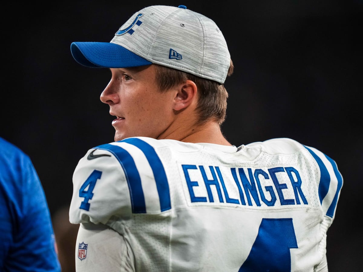 Indianapolis Colts quarterback Sam Ehlinger (4) plays against the