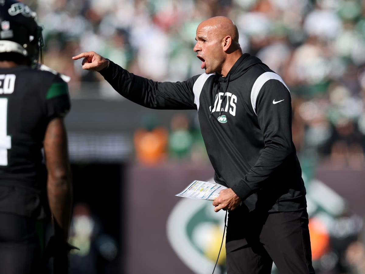 New York Jets' John Franklin-Myers speaks to reporters at the NFL