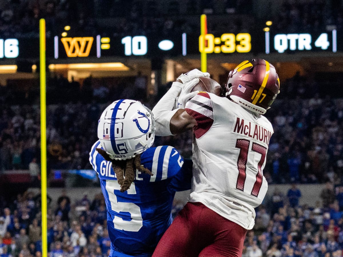 Washington Commanders wide receiver Terry McLaurin (17) runs during an NFL  football game against the Dallas Cowboys, Sunday, January 8, 2023 in  Landover. (AP Photo/Daniel Kucin Jr Stock Photo - Alamy