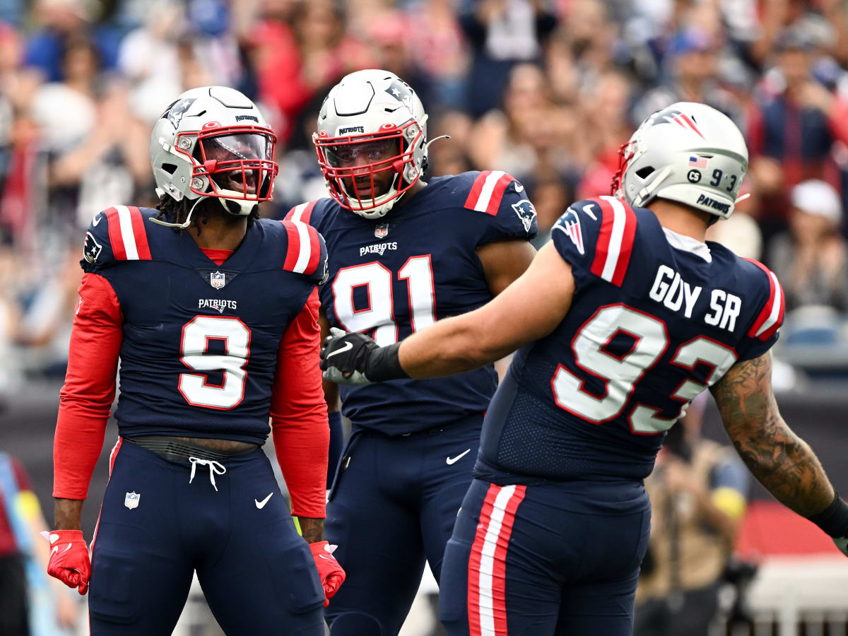 New England Patriots' Matthew Judon rushes against the New York Jets during  an NFL football game at Gillette Stadium, Sunday, Nov. 20, 2022 in  Foxborough, Mass. (Winslow Townson/AP Images for Panini Stock