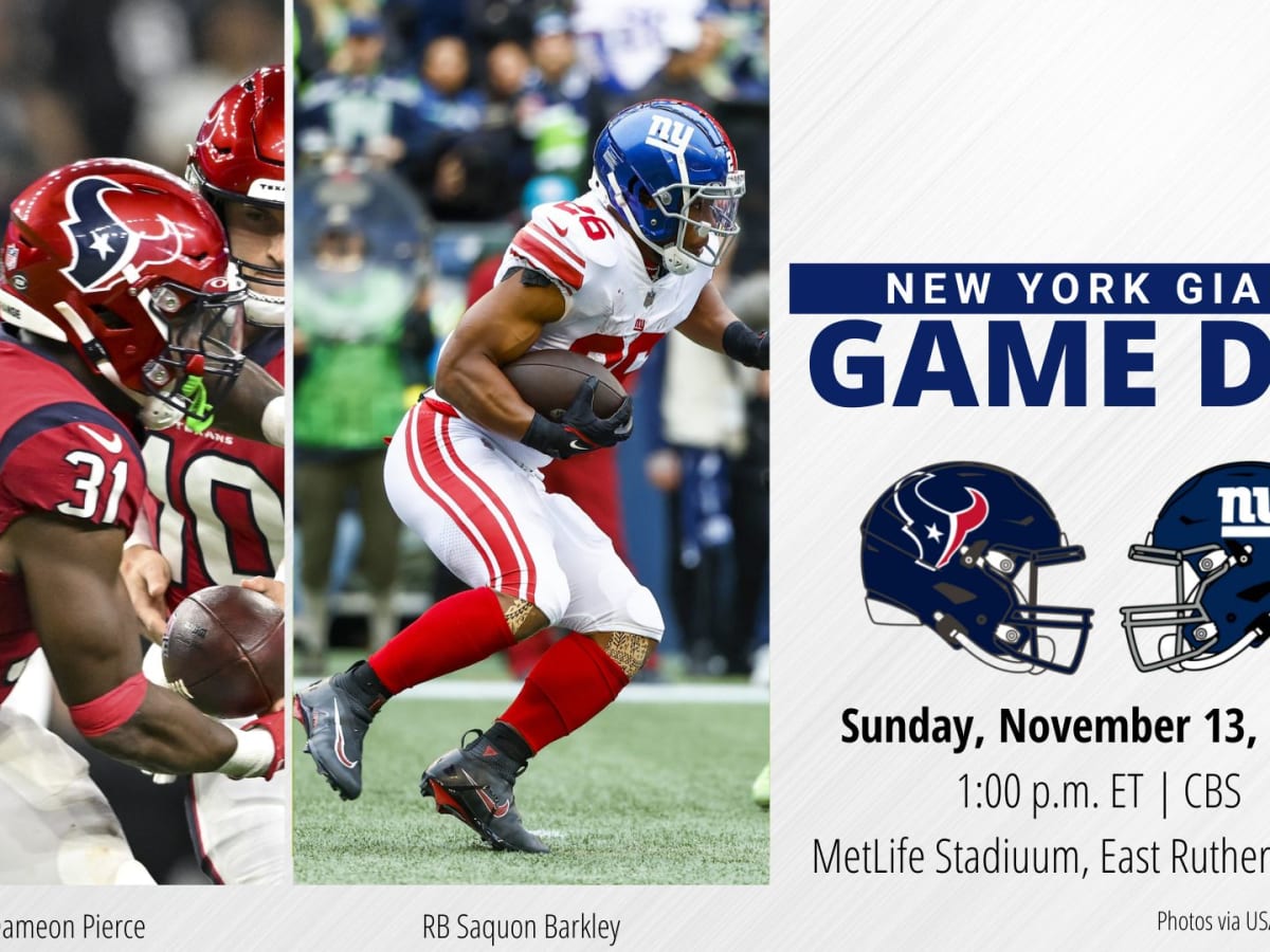 New York Giants vs. Houston Texans live stream, TV channel, start time,  odds, Week 10