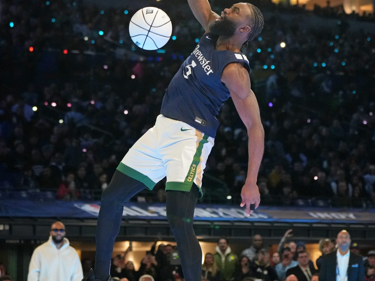 NBA star Jaylen Brown wore the high school jersey of Terrence Clarke during  the Dunk Contest - Sports Illustrated Kentucky Wildcats News, Analysis and  More