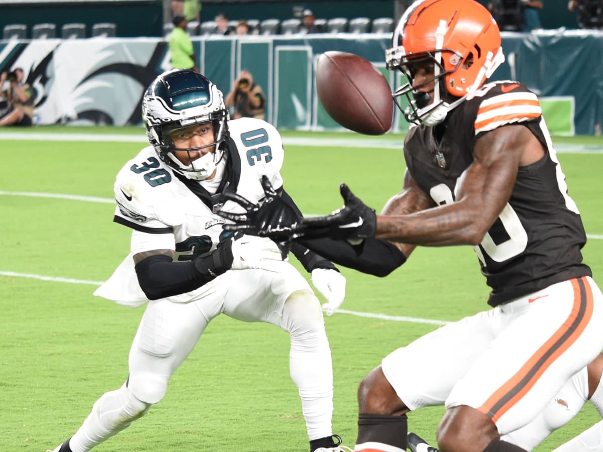 Philadelphia Eagles safety Justin Evans participates in