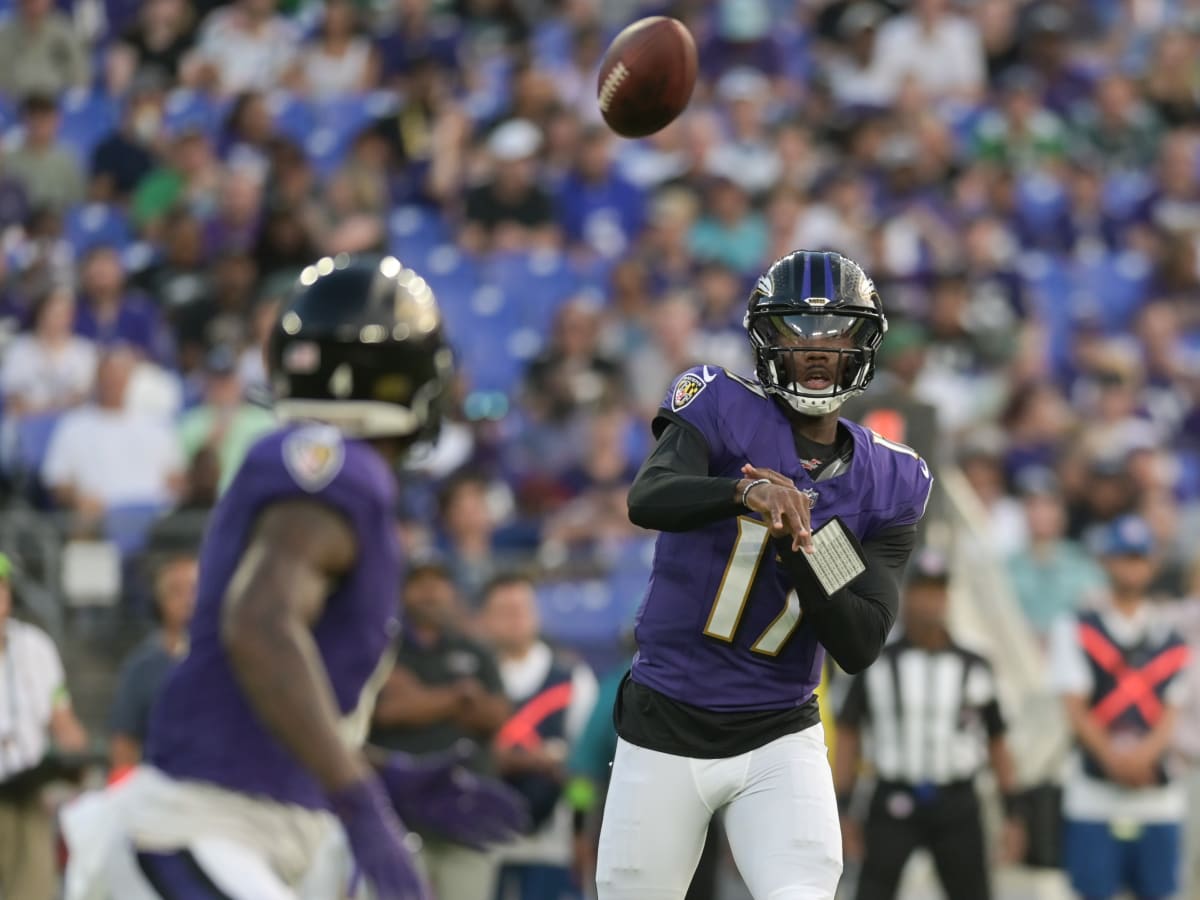 Washington Commanders quarterback Jake Fromm throws a pass during the  second half of an NFL preseason football game between the Washington  Commanders and the Baltimore Ravens, Monday, Aug. 21, 2023, in Landover