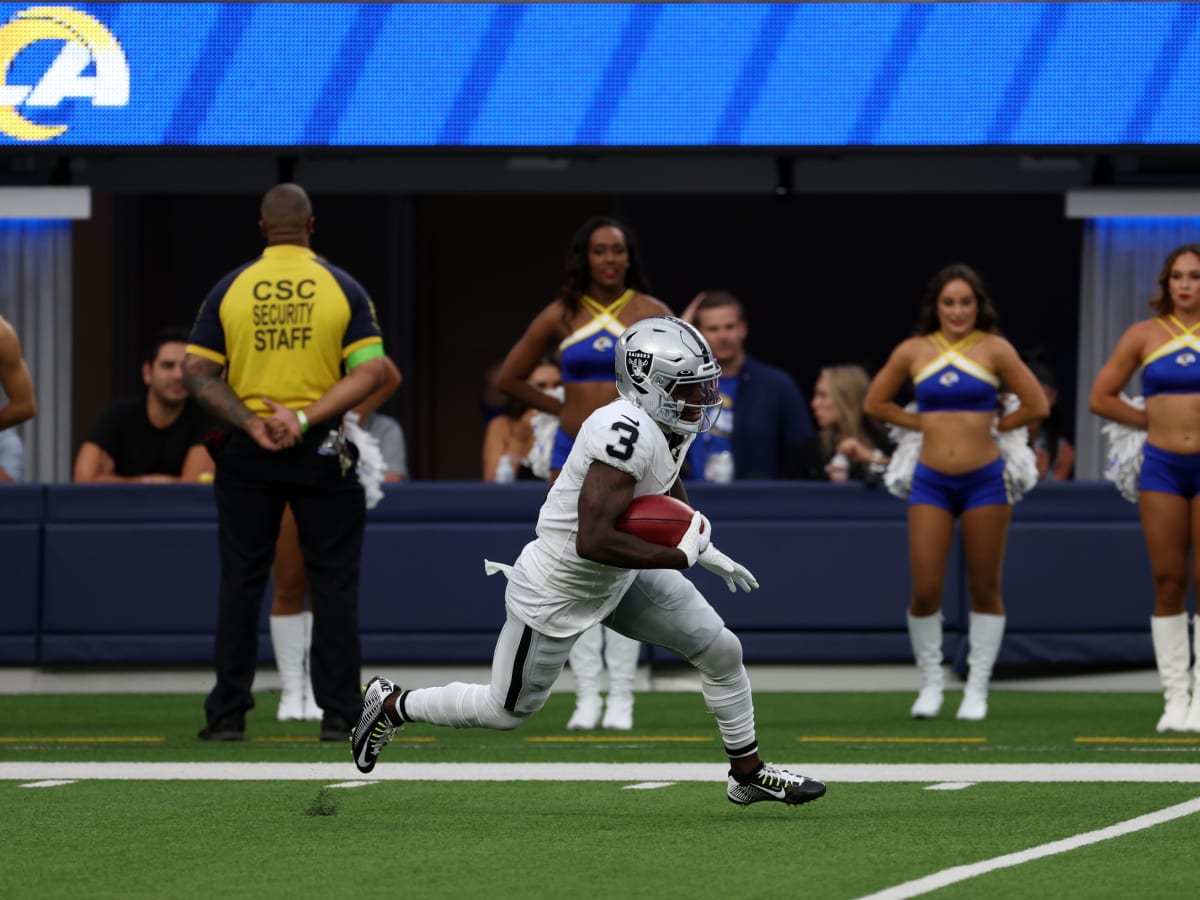 INGLEWOOD, CA - DECEMBER 08: Oakland Raiders safety Tre'von Moehrig (25)  celebrates during the NFL game between the Oakland Raiders and the Los  Angeles Rams on December 8, 2022, at SoFi Stadium