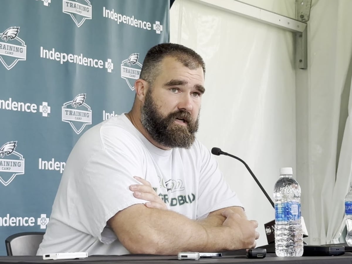 FILE - Philadelphia Eagles center Jason Kelce (62) lines up before the snap  during the team's NFL football game against the Indianapolis Colts, Nov. 20,  2022, in Indianapolis. The undersized Kelce had