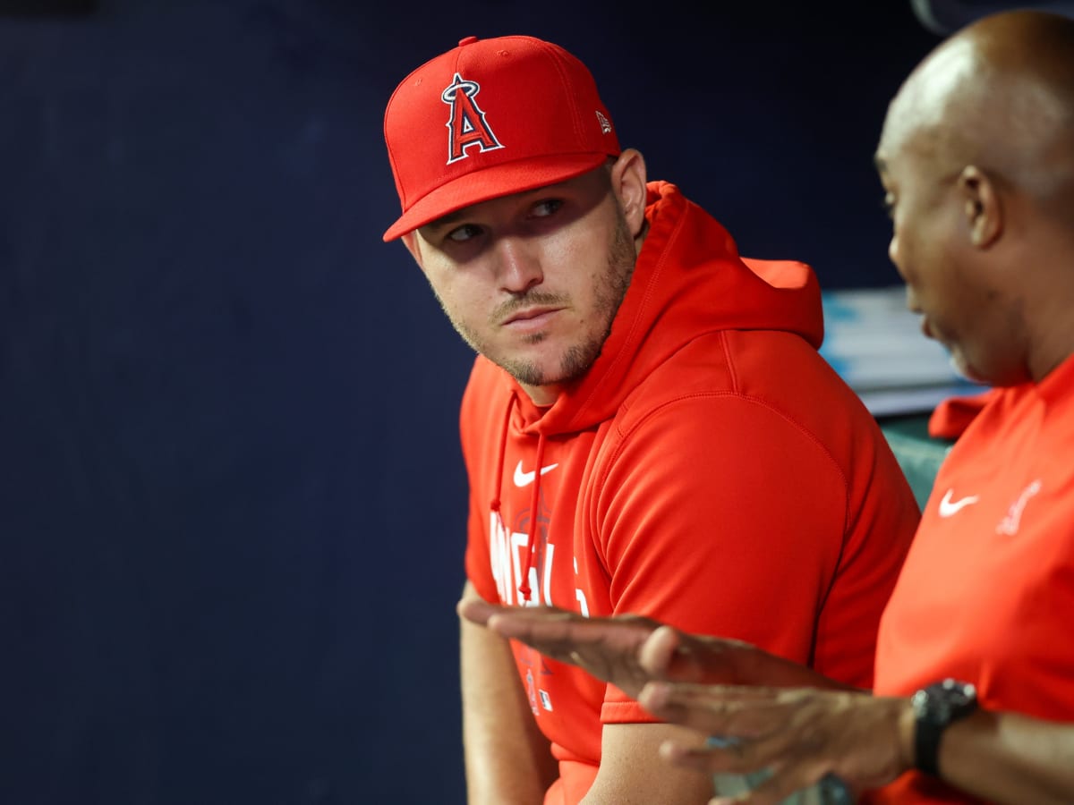 Mike Trout out of Angels lineup with sore elbow for second