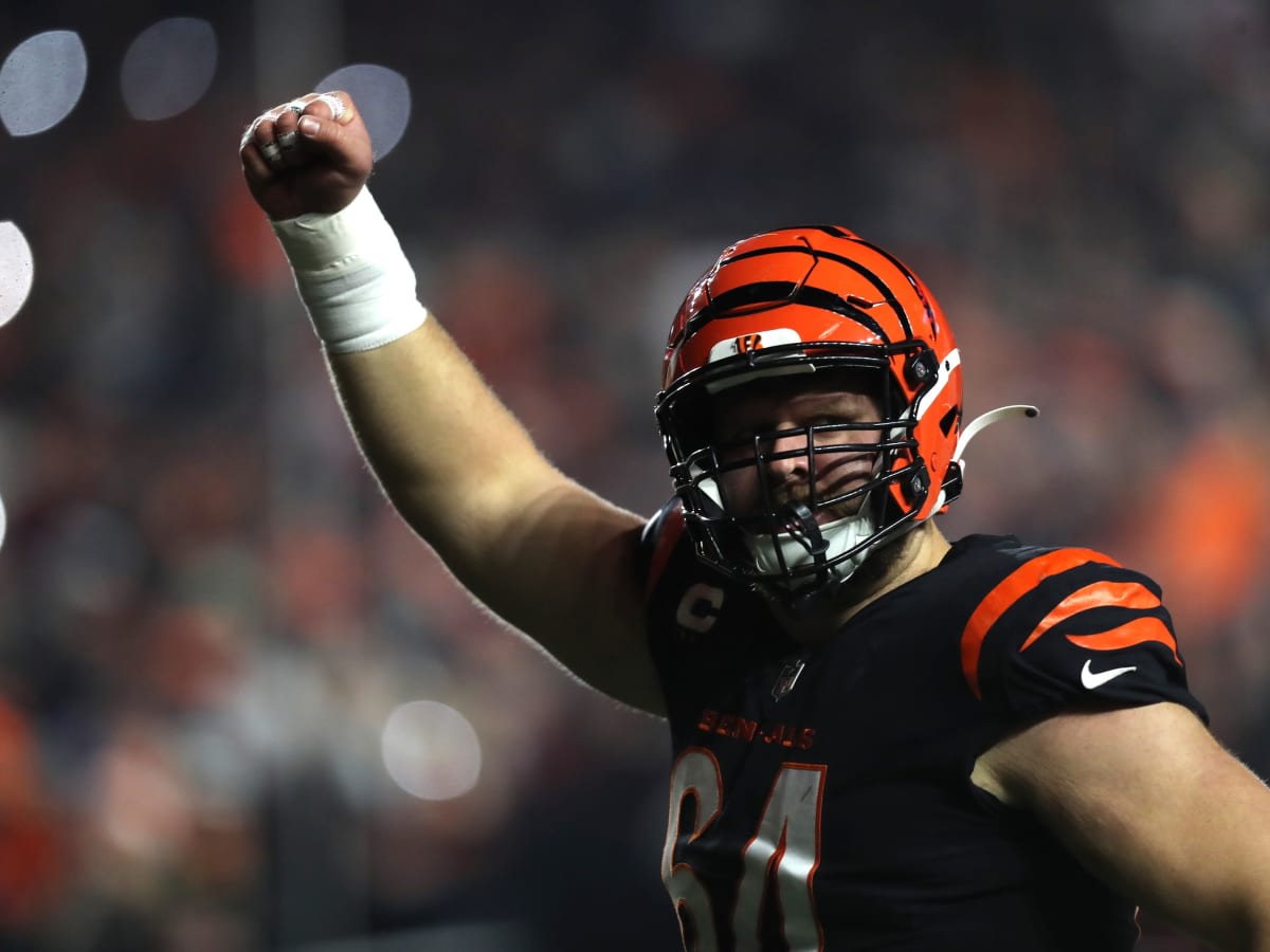 Cincinnati Bengals center Ted Karras (64) takes the field before