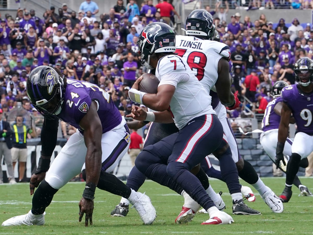 Texans' Stroud takes beating in opener, sacked five times in 25-9 loss to  Ravens