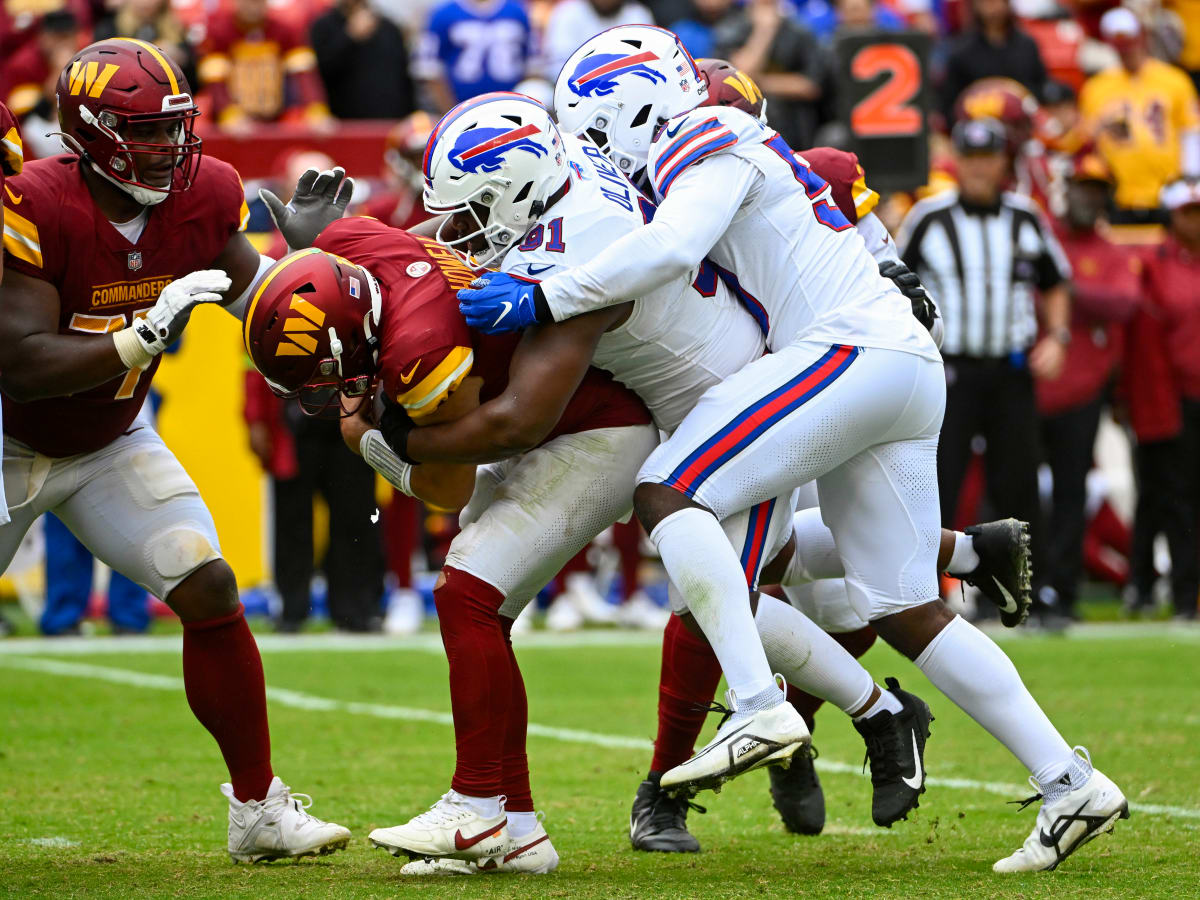 Bills terrorize Sam Howell Commanders simulated pressures