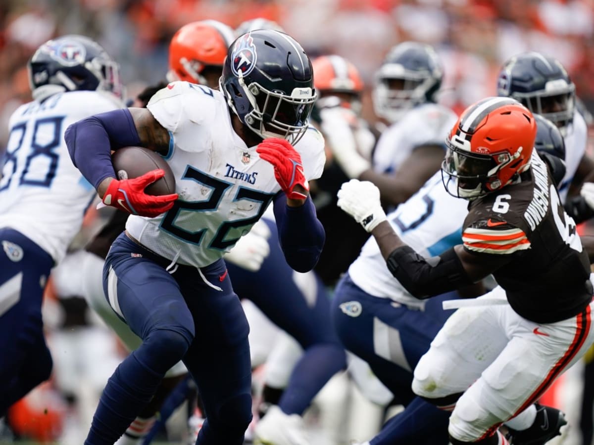 Tennessee Titans tight-end Chig Okonkwo helmet with the Crucial Catch logo  and flags is shown before an NFL football game against the Indianapolis  Colts in Indianapolis, Fla., Sunday, Oct. 2, 2022. (AP