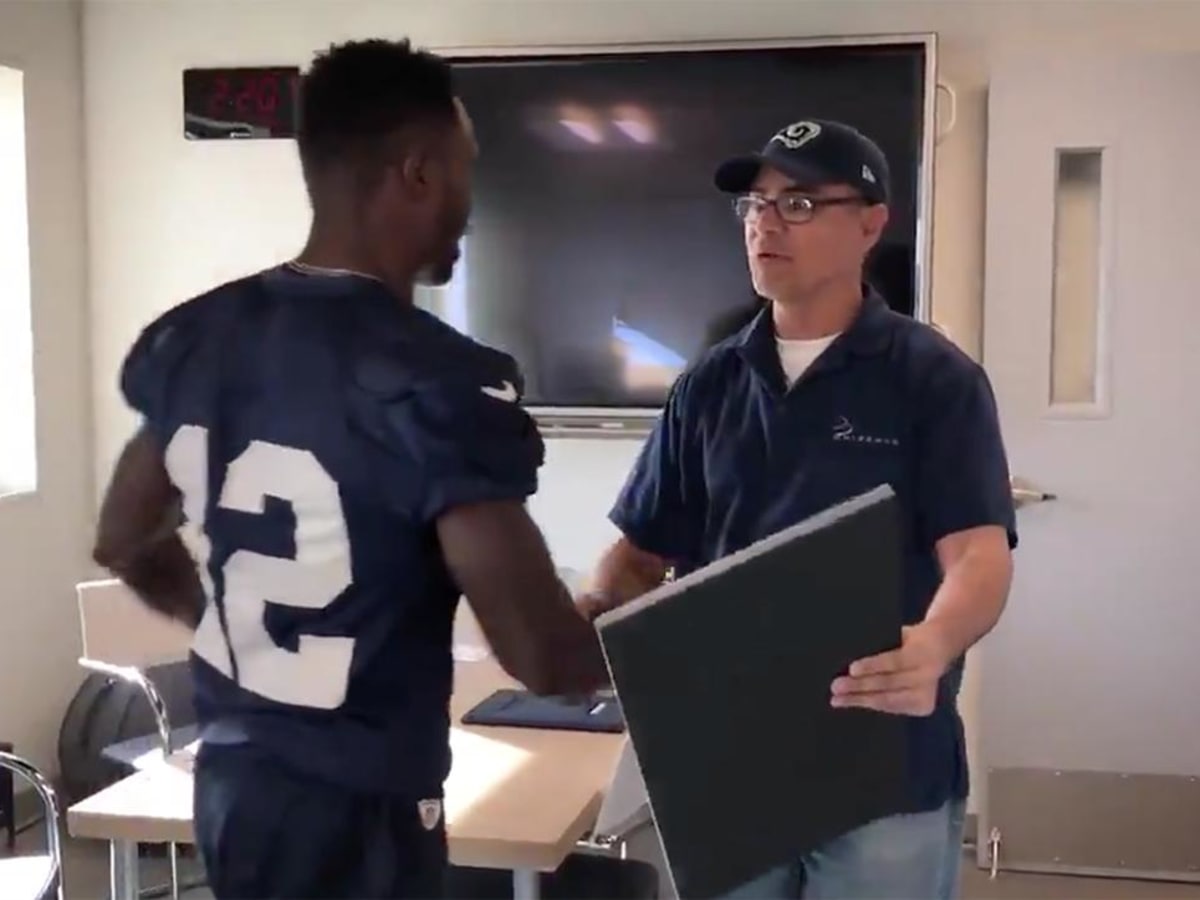 LA Rams' Brandin Cooks surprises team janitor with Super Bowl tickets