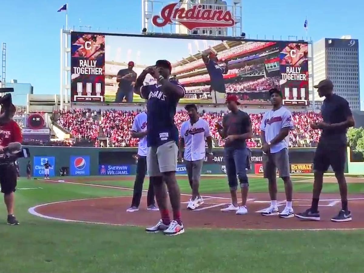 LeBron James pumps up Cleveland Indians crowd before Game 2 - ESPN