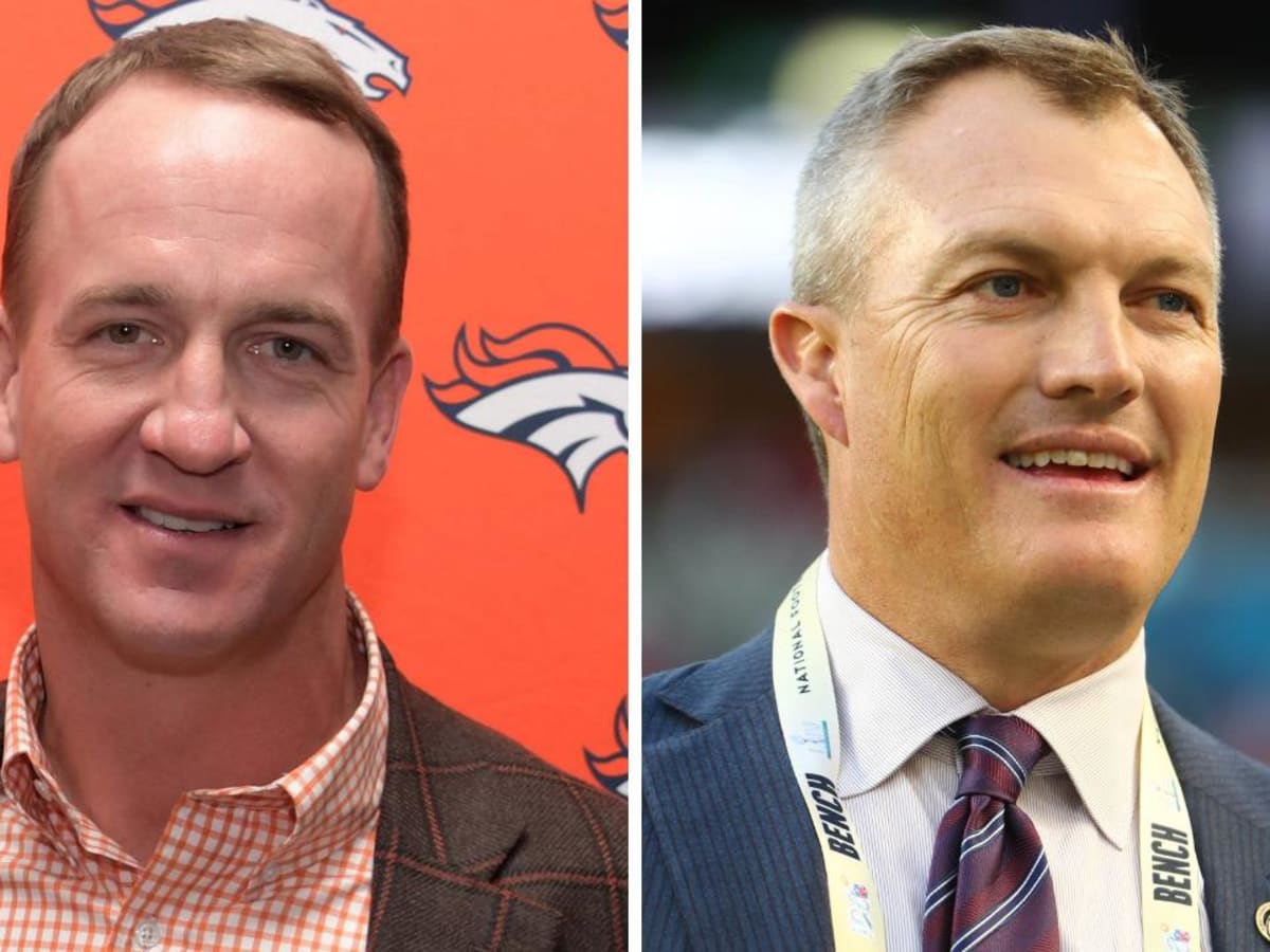 Broncos' quarterback Manning speaking at Frenship on April 5