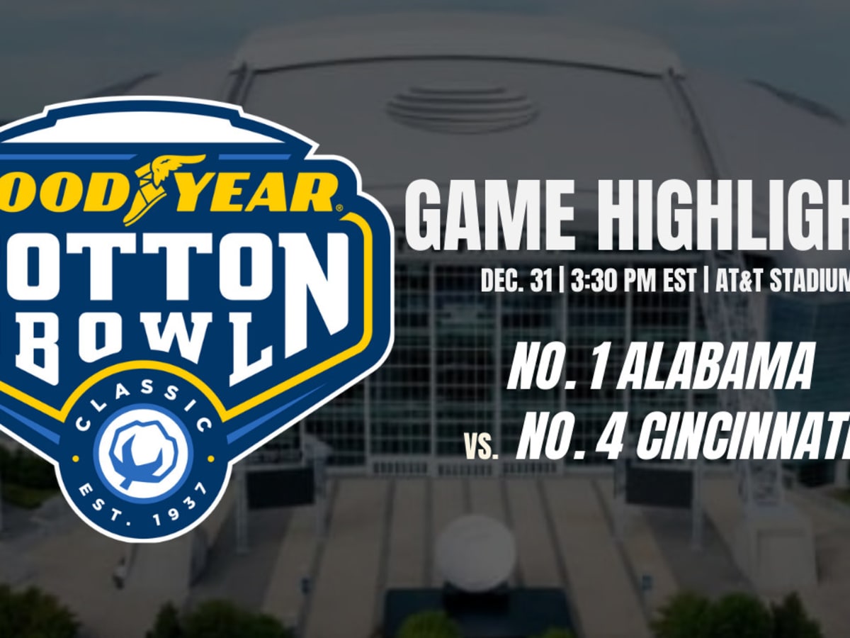 2022 Cotton Bowl: Alabama vs. Cincinnati (1/5/23) - Live Stream - Watch ESPN