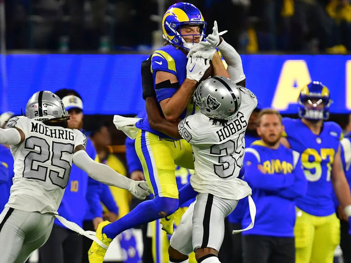 Los Angeles Rams quarterback Baker Mayfield fires a 39-yard strike to  sliding wide receiver Van Jefferson