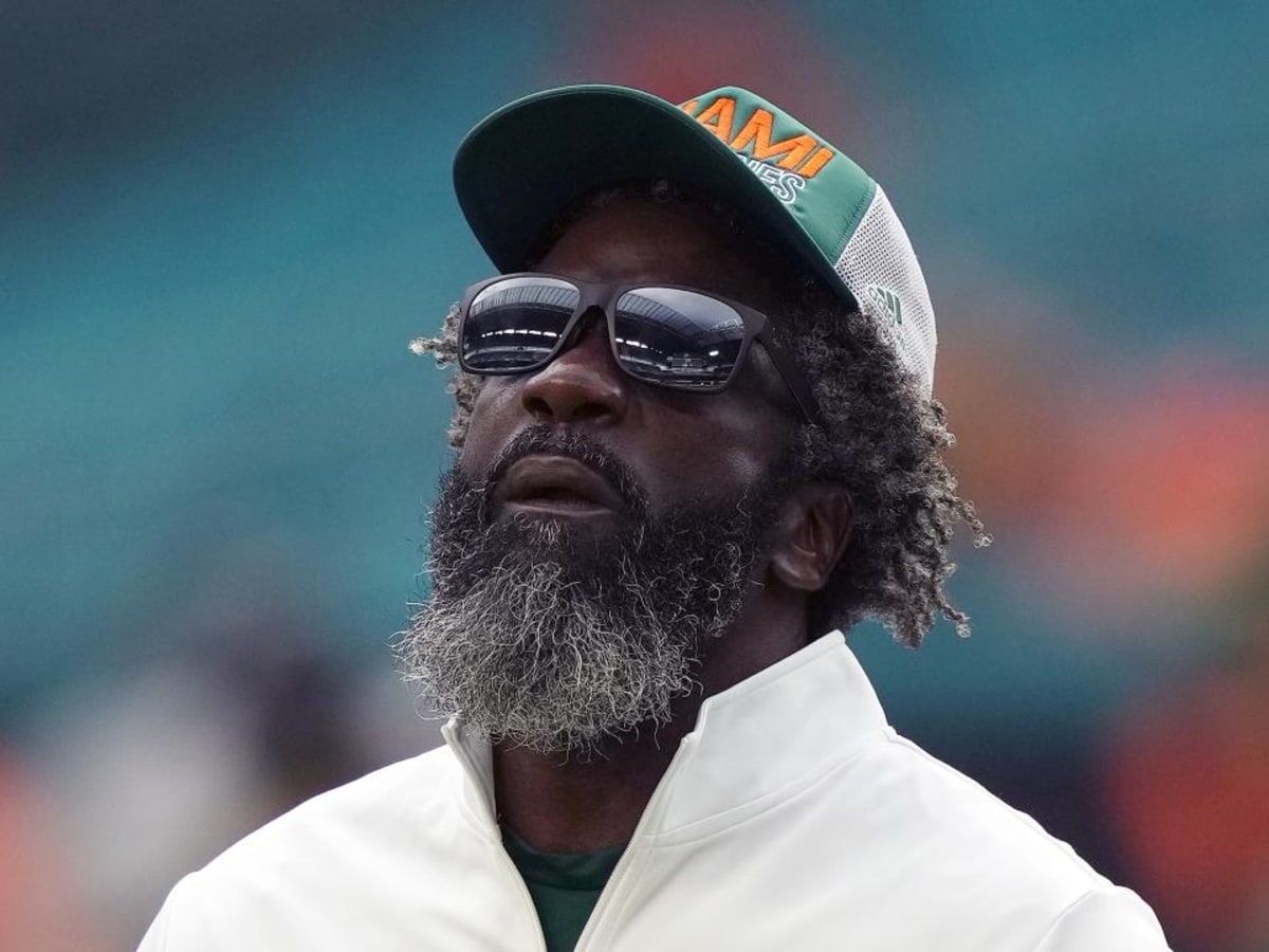 Ed Reed Miami Hurricanes Unsigned Defensive Stance Photograph