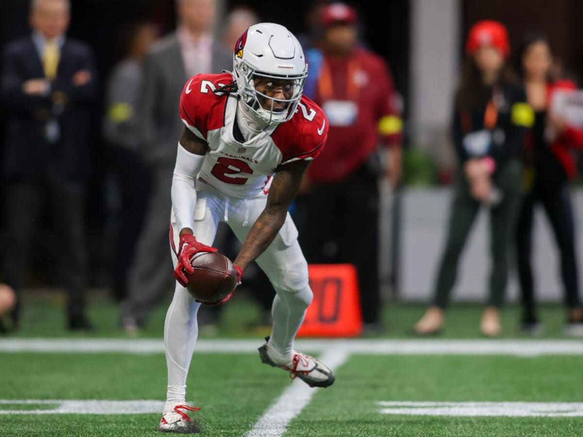 Marquise Brown of the Arizona Cardinals makes a leaping catch as