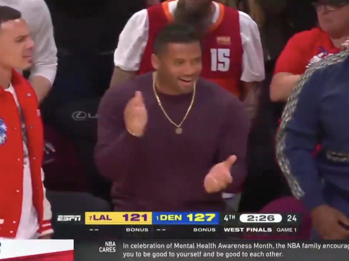 Russell Wilson attended Lakers vs Nuggets and fans mock him