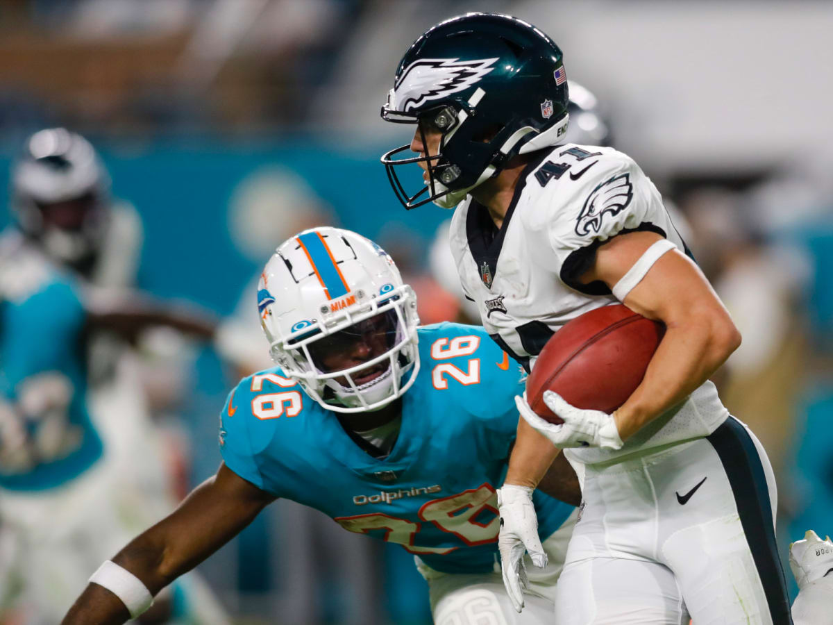 Eagles punt returner Britain Covey parked with fans Monday night after  security denied him from players lot 