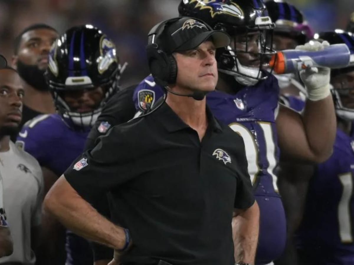 August 20, 2018: Baltimore Ravens head coach John Harbaugh during NFL  football preseason game action between the Baltimore Ravens and the  Indianapolis Colts at Lucas Oil Stadium in Indianapolis, Indiana. Baltimore  defeated