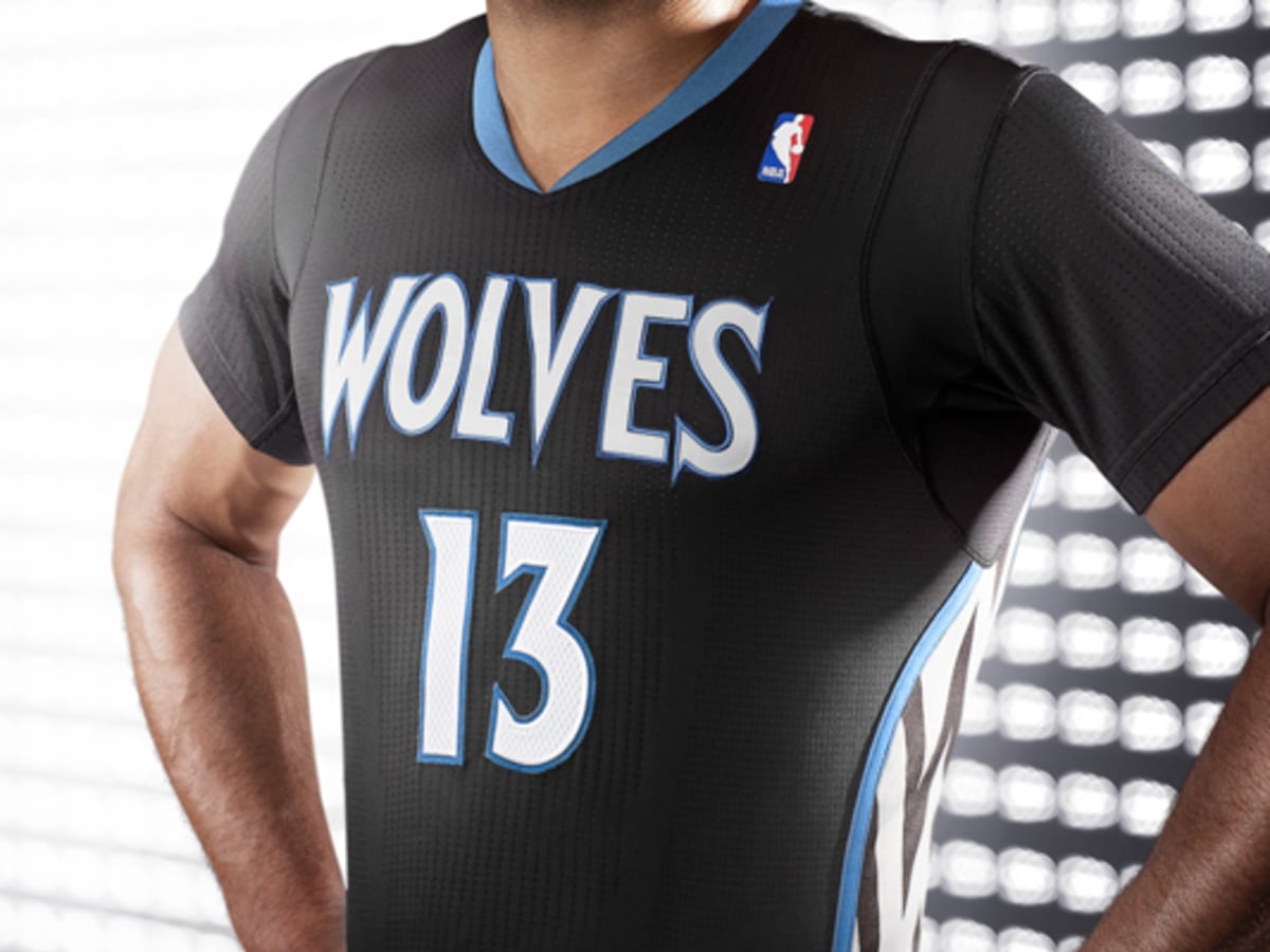 Timberwolves black sales jersey