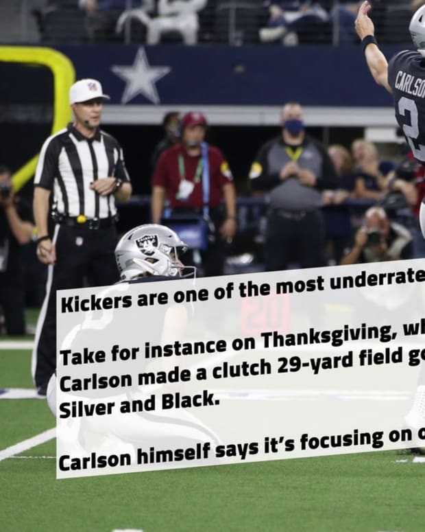 Raiders, Daniel Carlson consider options under new kickoff rule