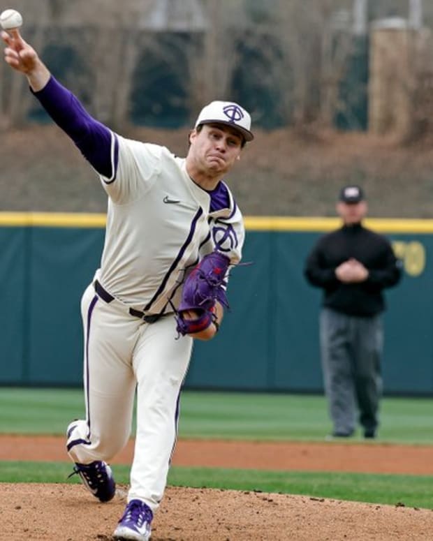 Cam Brown of TCU baseball in the Sunday game against Florida State