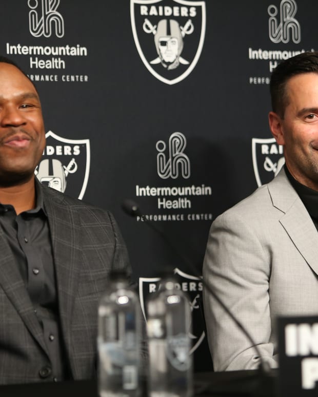 Interims Las Vegas Raiders GM Kelly, Coach Pierce press conference - Sports  Illustrated Las Vegas Raiders News, Analysis and More