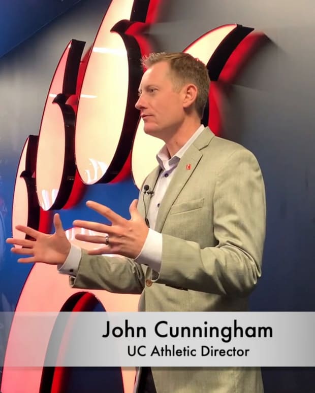 John Cunningham Discussing UC Football Locker Room Renovation