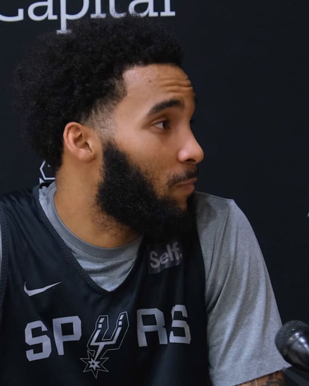 Spurs Forward Julian Champagnie Speaks to Media About New Starting Role (Credit: San Antonio Spurs)