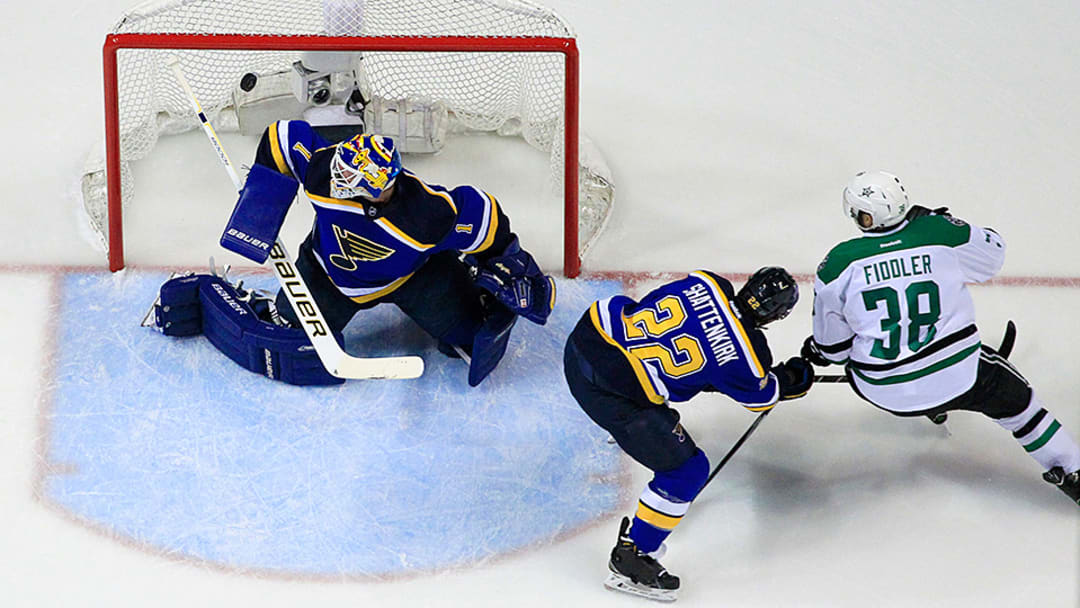 Watch: Stars score three goals in first period of Game 6 vs. Blues
