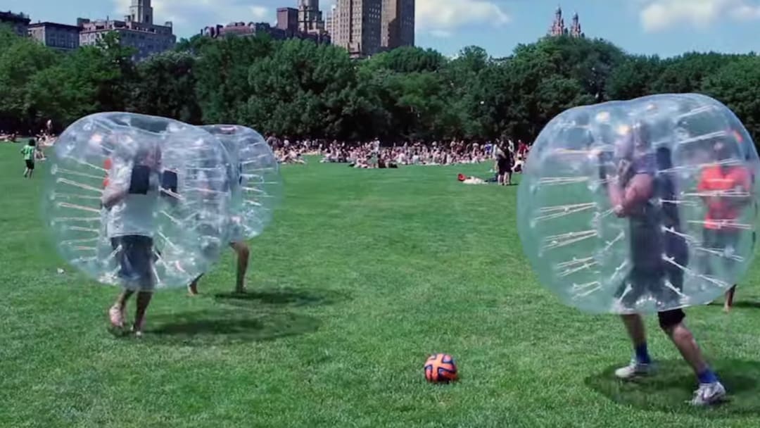 You can now play soccer inside an inflatable bubble