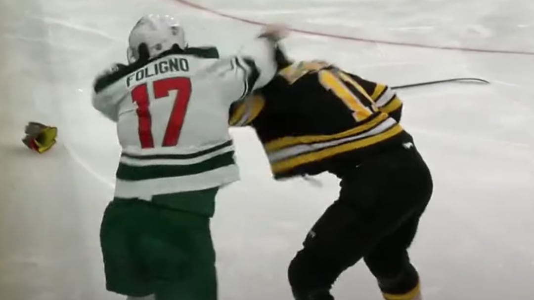 Watch: Foligno fights Bruins’ Frederic after dirty hit injures Kaprizov