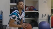 Watch Stephen Curry drain three-pointers in a Panthers jersey