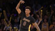 Photo: Lakers’ Nick Young took the court in a pair of Yeezy Boosts