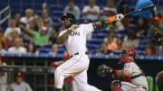 Watch: Marlins CF Marcell Ozuna homers off top of foul pole