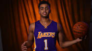 Lakers PG D’Angelo Russell put on a show at the NBA’s rookie photo shoot