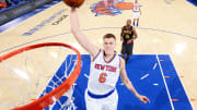 Watch: Kristaps Porzingis goes coast-to-coast, finishes with slam