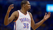 Kevin Durant, Kendrick Perkins Exchange Twitter Jabs During Russell Westbrook's Return to OKC